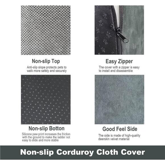 3 Steps High Density Foam Dog Stairs Ramps,Non-Slip Pet Steps for Older Dogs - Picture 5 of 7